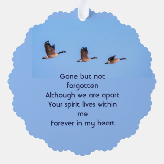 Carte Décorative  Memorial Keepsake Canada Goose Outdoors (Verso)