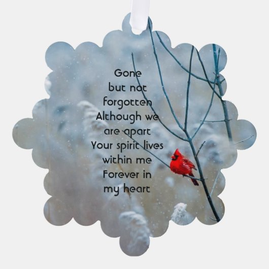 Carte Décorative Memorial Keepsaké Cardinal Red Bird (Recto)