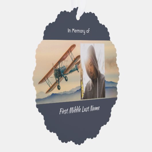 Carte Décorative Memorial Keepsake  Clouds Biplane Sky (Droite)