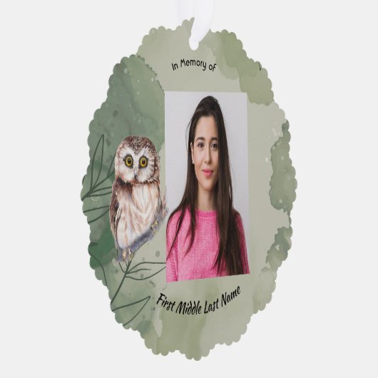 Carte Décorative Memorial Keepsake Cute Owl Bird (Droite)