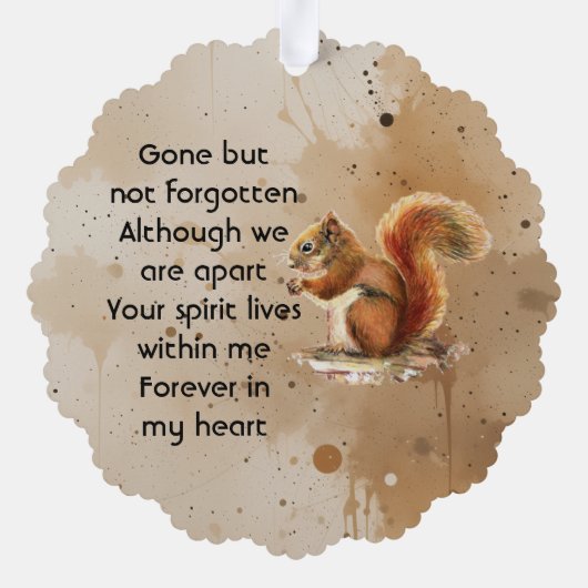 Carte Décorative Memorial Keepsake Cute Red Squirrel (Verso)