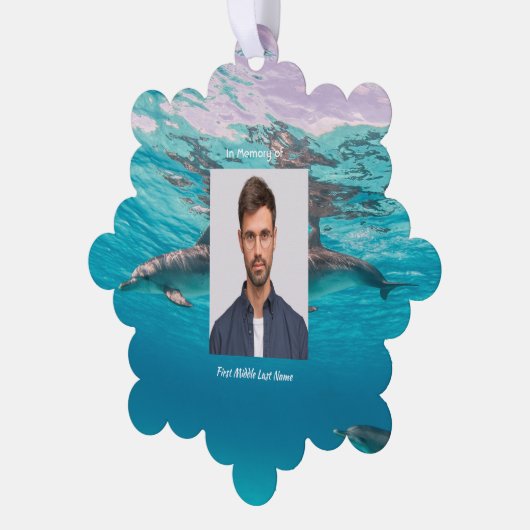 Carte Décorative Memorial Keepsake Dolphins Underwater Ocean (Gauche)