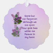 Carte Décorative Memorial Keepsake Lilac Garden Flower  (Verso)
