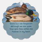 Carte Décorative Memorial Keepsake Mallard Ducks Bird (Verso)