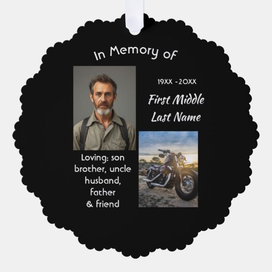 Carte Décorative Memorial Keepsake Motorcycle Chopper (Recto)