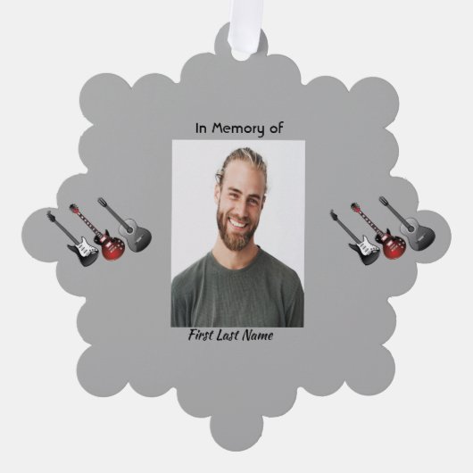 Carte Décorative Memorial Keepsaké musicien musique de guitare (Recto)