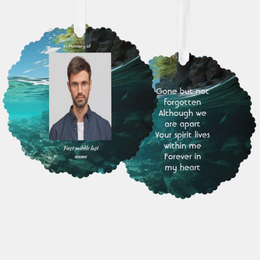 Carte Décorative Memorial Keepsake Service Deep Sea Diving Diver (Recto/Verso)