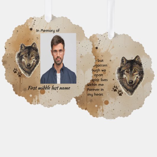 Carte Décorative Memorial Keepsake Wolf Wolves Animal (Recto/Verso)