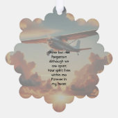 Carte Décorative Memorial Keepsakes Pilot Airplane Sunset (Verso)