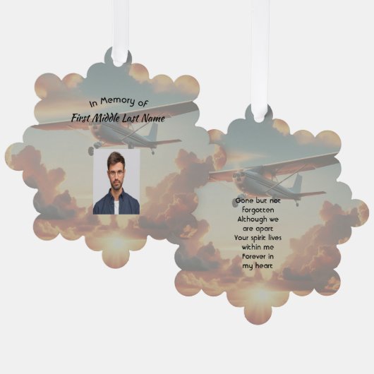 Carte Décorative Memorial Keepsakes Pilot Airplane Sunset (Recto/Verso)
