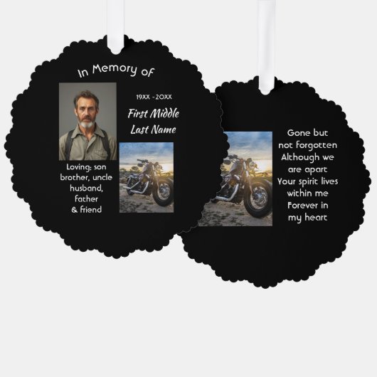 Carte Décorative Mémorial Moto Chopper Souvenir (Recto/Verso)