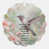 Carte Décorative Memorial Photo Keepsake Hummingbird (Verso)