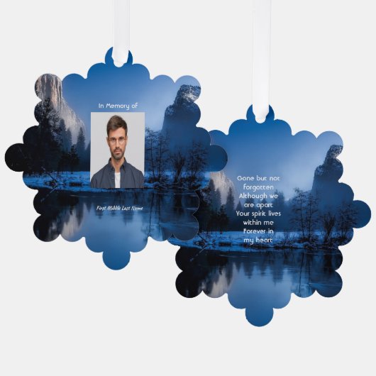 Carte Décorative Memorial Photo Mountain Lake Winter Snow (Recto/Verso)