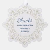 Carte Décorative Merci photo Ornat Snowflake (Verso)