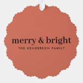Carte Décorative Merry and Bright Minimum Christmas Soft Red Photo (Verso)