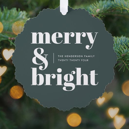 Carte Décorative Merry and Bright | Stylish Forest Green