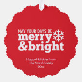 Carte Décorative Merry & Bright Simple Red White - Photo de Noël (Verso)