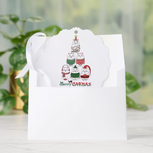 Carte Décorative Merry Catmas Funny Christmas Kitten (Enveloppe)