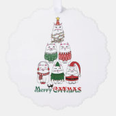 Carte Décorative Merry Catmas Funny Christmas Kitten (Recto)
