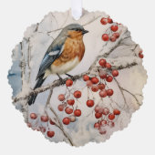 Carte Décorative Merry Christmas Happy New Year Winter Robin  (Recto)