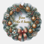 Carte Décorative Merry Christmas Wreath Personalized  (Verso)