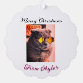 Carte Décorative Merveilleux chien de chat de Noël animal de compag (Verso)