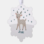 Carte Décorative Mignet Reindeer Snowflakes Nom Noël (Gauche)