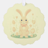 Carte Décorative Mignonne Lapin De Pâques Avec Oeufs Jaune De L'Éch (Recto)