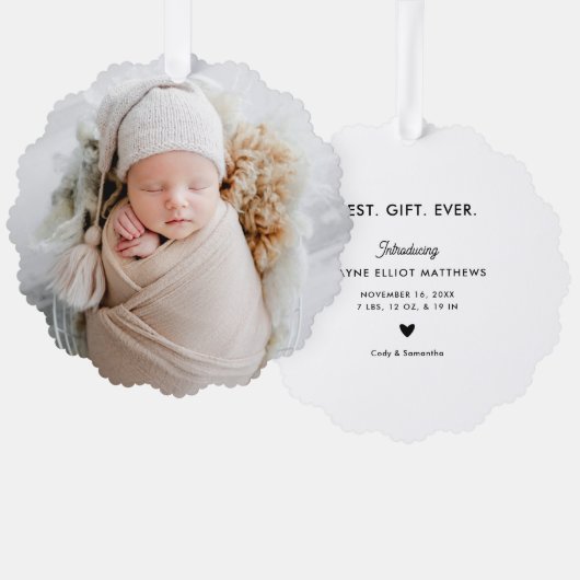 Carte Décorative Mini moderne photo complète premier Noël (Recto/Verso)