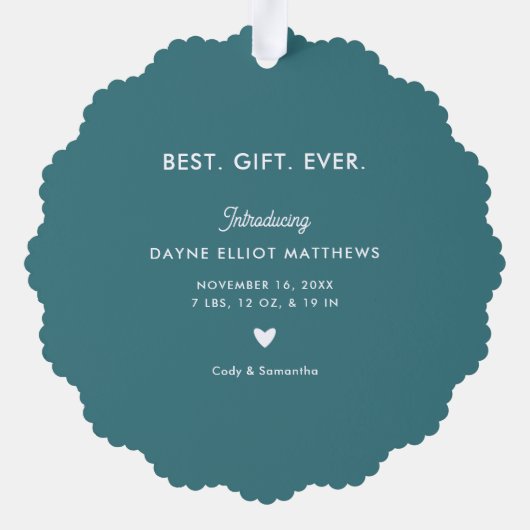 Carte Décorative Mini moderne photo complète premier Noël (Verso)