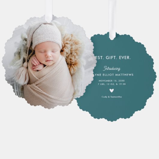 Carte Décorative Mini moderne photo complète premier Noël (Recto/Verso)