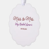 Carte Décorative Mlle à Mme douche nuptiale ajouter nom date année  (Gauche)