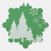 Carte Décorative modern santa pine tree christmas green background (Verso)