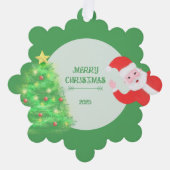 Carte Décorative modern santa pine tree christmas green background (Recto)