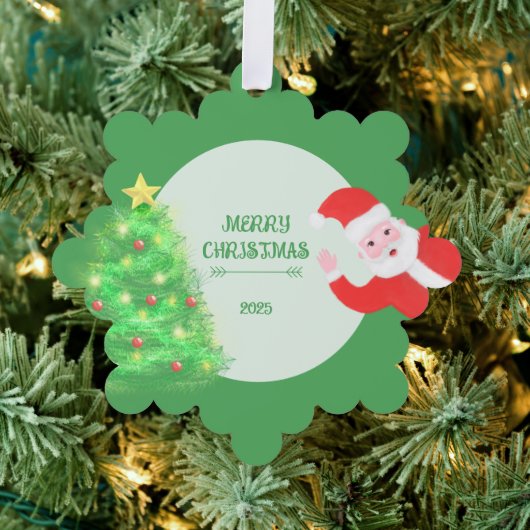 Carte Décorative modern santa pine tree christmas green background (Insitu (Arbre))