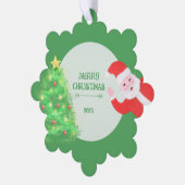 Carte Décorative modern santa pine tree christmas green background (Gauche)