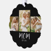 Carte Décorative Mom Established Elegant Script Black 3 Photo  (Gauche)