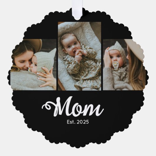 Carte Décorative Mom Established Modern Bold Script Black 3 Photo (Recto)