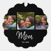 Carte Décorative Mom Established Modern Script Black 3 Photo  (Verso)