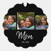 Carte Décorative Mom Established Modern Script Black 3 Photo  (Recto)