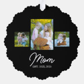 Carte Décorative Mom Established Modern Script Black 3 Photo (Verso)