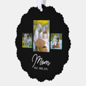 Carte Décorative Mom Established Modern Script Black 3 Photo (Gauche)