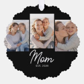 Carte Décorative Mom Established Modern Script Black 3 Photo (Recto)