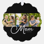 Carte Décorative Mom Established Modern Script Black 3 Photo (Verso)