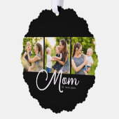 Carte Décorative Mom Established Modern Script Black 3 Photo (Gauche)