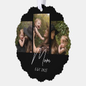 Carte Décorative Mom Established Modern Script Black 3 Photo (Gauche)