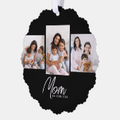 Carte Décorative Mom Established Modern Script Black 3 Photo (Gauche)