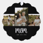 Carte Décorative Mom Established Modern Script Black 3 Photo (Verso)