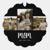 Carte Décorative Mom Established Modern Script Black 3 Photo (Recto)
