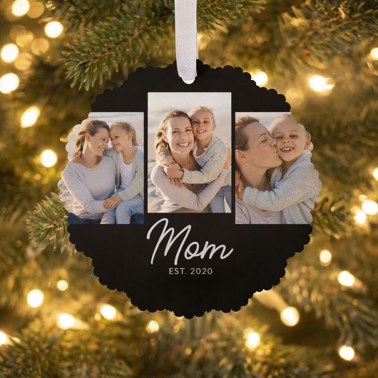 Carte Décorative Mom Established Modern Script Black 3 Photo